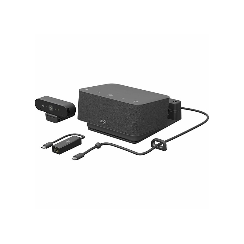 Logitech Logi DOCK Focus Room Kit HD 4K WebCam System Bundle, Universal Mount, Black (991-000451) image 1