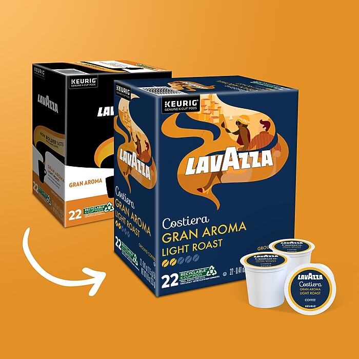 Lavazza Gran Aroma Coffee Keurig® K-Cup® Pods, Light Roast, 22/Box