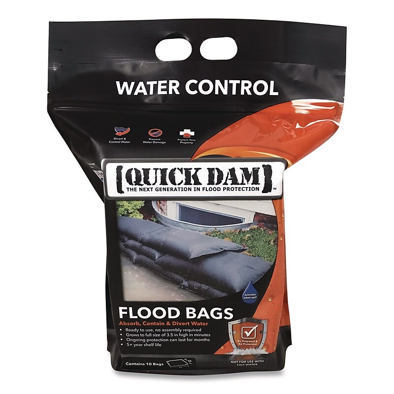 Quick Dam Water Flood Bags, 24", 10/Pack (QD1224-10) image 1