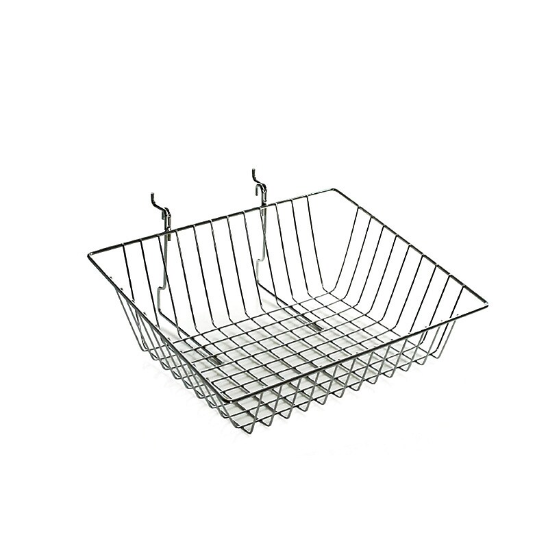 Azar Displays Sloped Chrome Wire Basket, 2/Pack (300624) image 1
