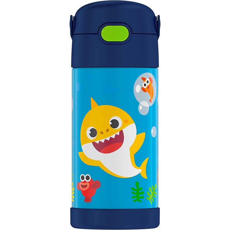 Thermos FUNtainer Baby Shark Stainless Steel Vacuum Insulated Water Bottle, 12 oz. (EAF4100BS6) image 1