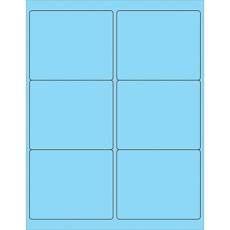 Tape Logic Rectangle Laser Labels, 4" x 3 1/3", Pastel Blue, 600/Case (LL180BE) image 1