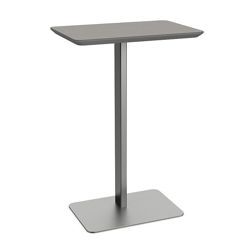 Lesro Luxe 18"W x 12"D Laminate Side Table, Sarum Twill/Silver (LX0080.SSV.TST) image 1