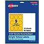 Avery Laser/Inkjet Round Scalloped Multipurpose Labels, 2.5" Dia., Bright Yellow, 90/Pack (94516)~#|#~A871D726-6110-477C-8739A7EBC1558D55_sc7
