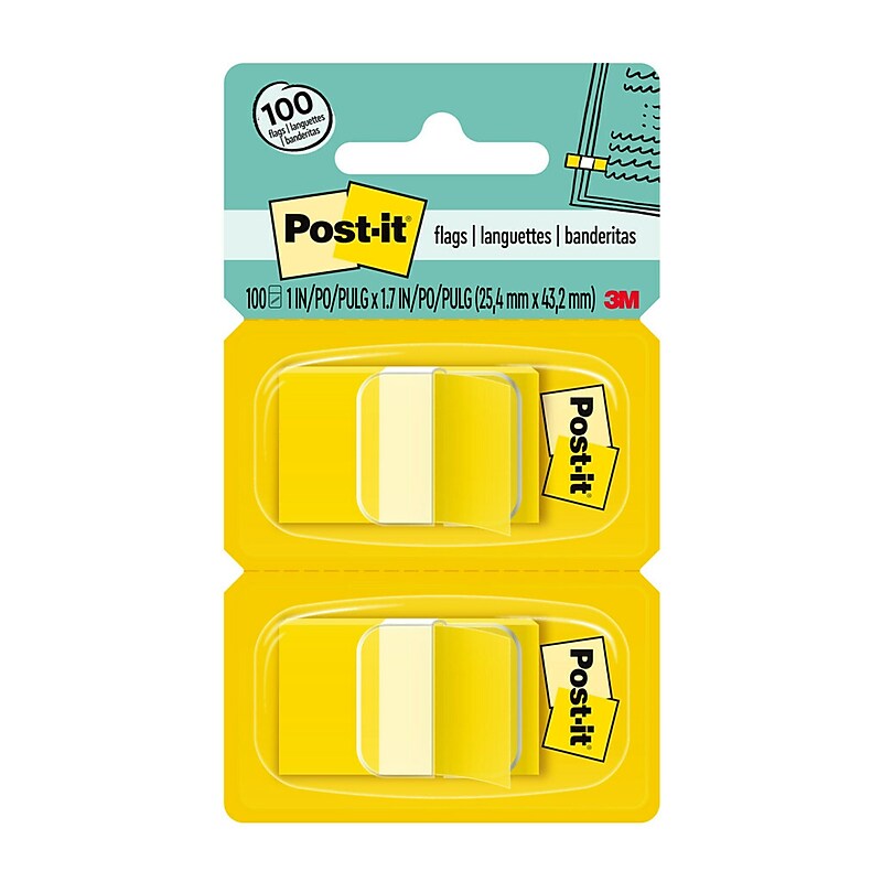 Post-it Flags, .94", Yellow, 100 Flags/Pack (680-YW2) image 1