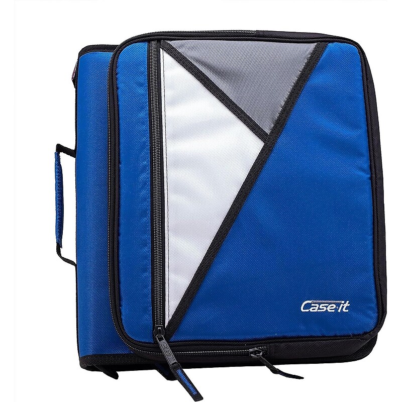 Case It 2" 3-Ring Zipper Binders, Blue (LT-007BLU) image 1