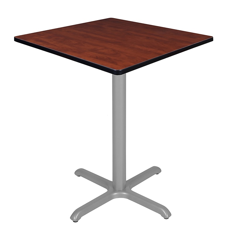 Regency Cain Square Laminate Cafe High X Base Table, 36"D x 36"W, Cherry/Grey (TCB3636CHGY) image 1