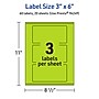 Avery Laser/Inkjet Multipurpose Rectangle Labels, 3" x 6", Bright Green, 60/Pack (94249)~#|#~A8855FE0-54D6-4791-9ADBF75AE564937E_sc7