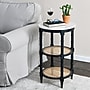 Storied Home 17.8"Dia. Marble Round End Table, 2 Shelves, White/Black/Natural (EC0835)~#|#~A8867F82-1C4C-4E55-9C7BB3BDA025FB25_sc7