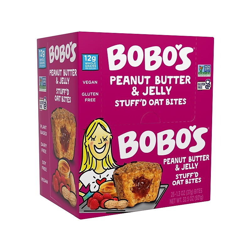 Bobo's Gluten-Free Peanut Butter & Jelly Oat Bite, 32.5 oz., 25 Bars/Box (122-75-D) image 1