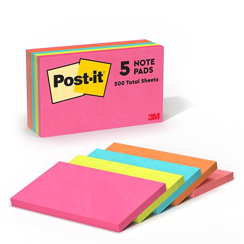 Post-it Notes, 3" x 5", Poptimistic Collection, 100 Sheet/Pad, 5 Pads/Pack (655-5PK) image 1
