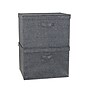 Household Essentials Large Stackable Folding Fabric Wide KD Storage Box, 12" x 18.5"x 15", 58 Qt., Gray, 2/Pack (7519-1)~#|#~A89EFA9C-CCF9-4E8D-99728E81B49E7352_sc7