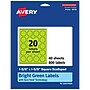 Avery Decorative Edge Multipurpose Labels, 1-5/8" x 1-5/8", Bright Green, 800/Pack (94110)~#|#~A8A074DA-F1E4-4106-AAF02BA271832285_sc7