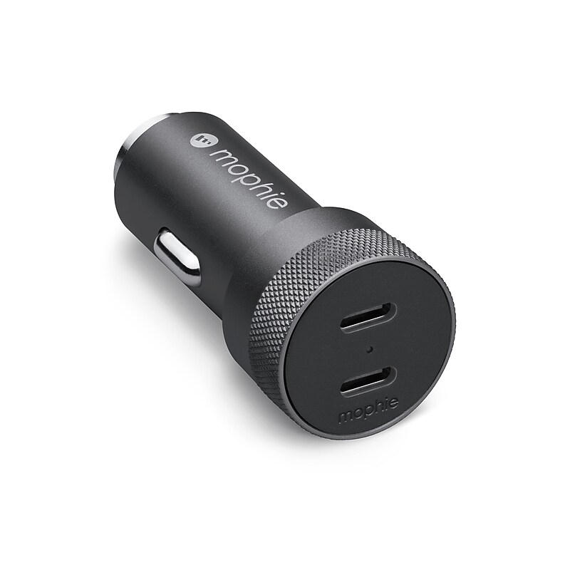 Mophie Dual USB-C Car Charger, 40W, Black (409909772) image 1