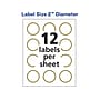 Avery Easy Peel Laser/Inkjet Round Labels, 2" Dia, White with Metallic Gold Borders, 120 Labels/Pack (22876)~#|#~A8AD10CF-443D-4A7E-A8B965A42164142B_sc7