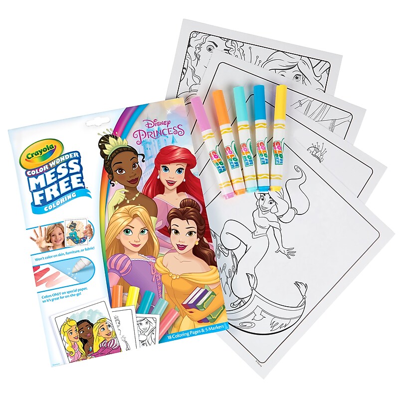 Crayola Color Wonder Coloring Pad & Markers, Princess (75-7003) image 1