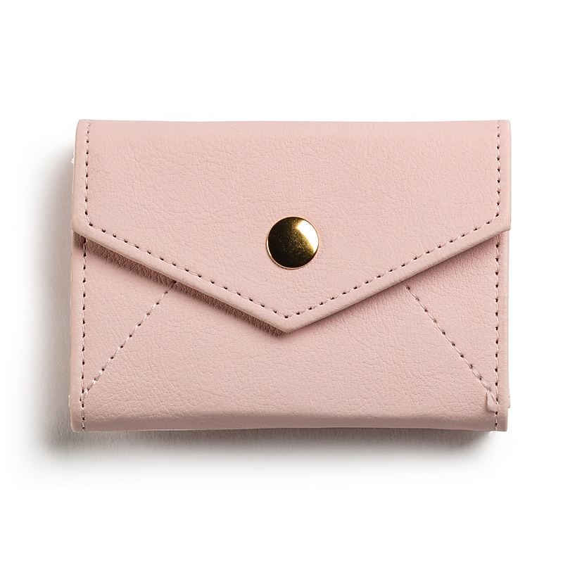 Eccolo Envelope Gold Snap Business Card Wallet, Light Pink (ST927A) image 1