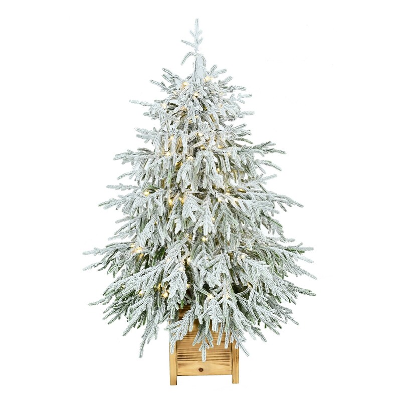 Fraser Hill Farm 4' Real Feel Pre-Lit Artificial Christmas Trees, 150Lights (FFRF048P-5MSN) image 1