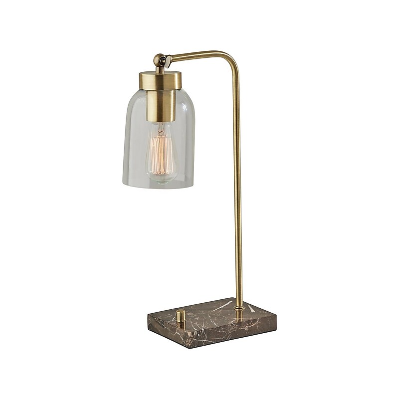 Adesso Bristol Incandescent Desk Lamp, 19", Antique Brass (4288-21) image 1