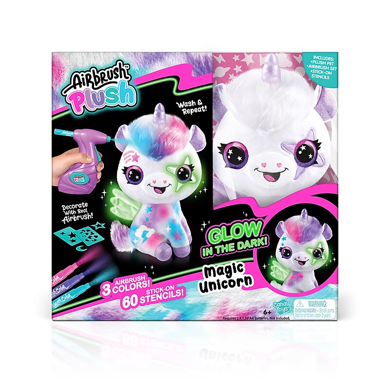 Style 4 Ever Airbrush Plush Glow in the Dark Unicorn (228330-8) image 1