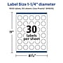 Avery Laser/Inkjet Round Multipurpose Labels, 1.25" Dia., 1500 Labels/Box  (94505)~#|#~A8CCC371-49EC-43BA-8799967B36AC9F72_sc7