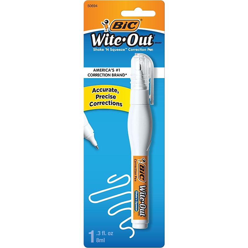 BIC Wite-Out Shake 'N Squeeze Correction Pen, White (50694/WOSQPP11) image 1