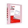 Staples Heavy Duty 1" 3-Ring View Binder, D-Ring, Light Pink (ST63089)~#|#~A8D9CF39-186D-4EA9-A564B761D43FFBE4_sc7