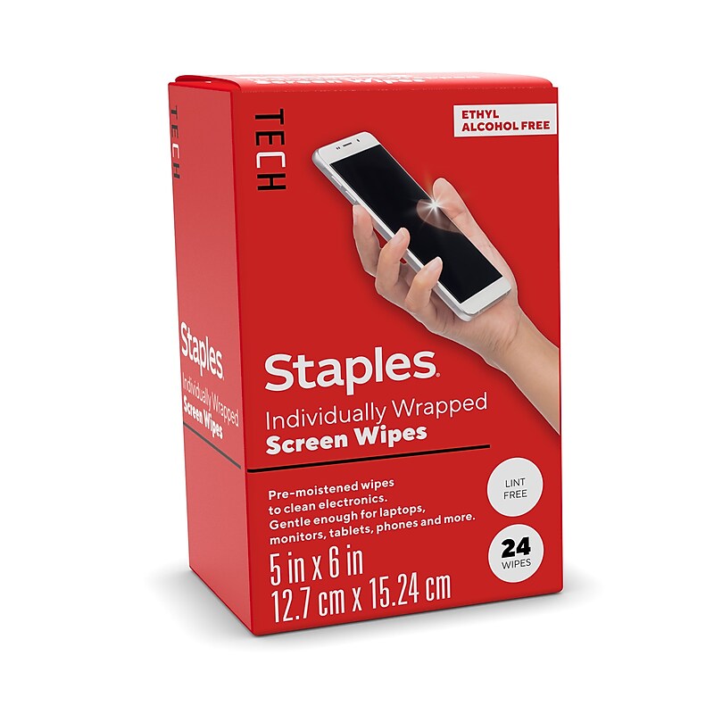 Staples TECH Individually Wrapped Screen Wipes, 24/Pack (ST63057) image 1