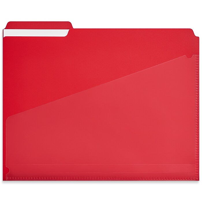 Staples File Folder, 1/3-Cut Tab, Letter Size, Plastic, Assorted