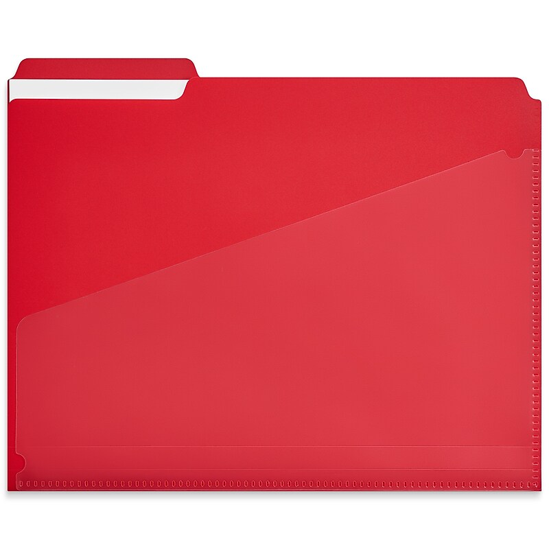 Staples File Folder, 1/3-Cut Tab, Letter Size, Plastic, Assorted Colors, 30/Box (ST62541) image 1