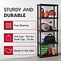 Iris 5-Shelf Plastic Shelving Unit, 63.6" x 23.9" x 11.8", Black (140039)~#|#~A8E403C3-06D3-4F62-82B2484992951080_sc7