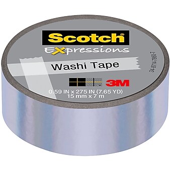 Scotch® Expressions Washi Tape, 0.59" x 7.63 yds., Iridescent Purple Design (C714-PUR)