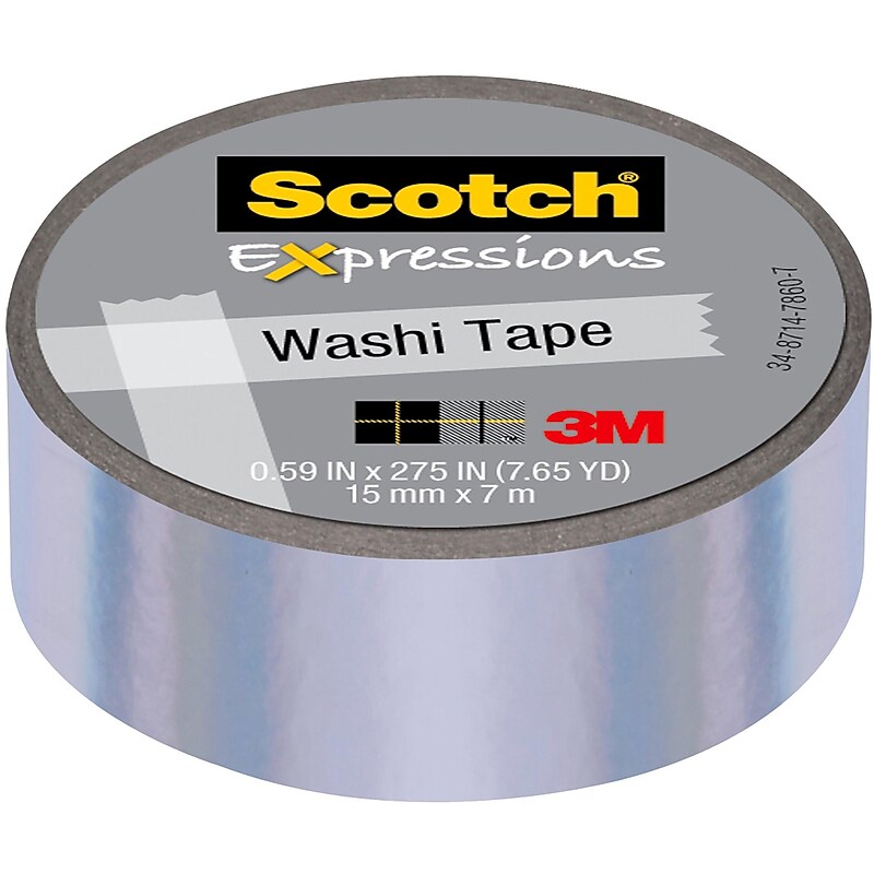 Scotch® Expressions Washi Tape, 0.59" x 7.63 yds., Iridescent Purple Design (C714-PUR) image 1