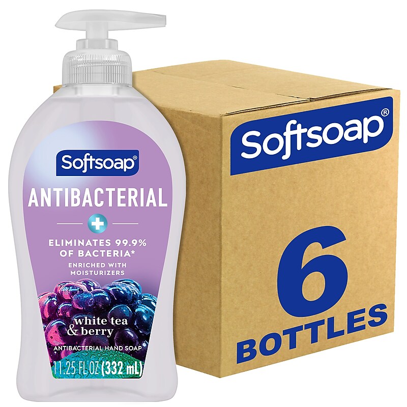 Softsoap Antibacterial Liquid Hand Soap, White Tea & Berry Scent, 6/Carton (US03574ACT) image 1