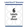 Avery Laser/Inkjet Round Multipurpose Labels, 3" Dia, Glossy White, 60 Labels/Pack (94513)~#|#~A8F2FDD3-AFE4-40B0-9116BF15B7B732E0_sc7