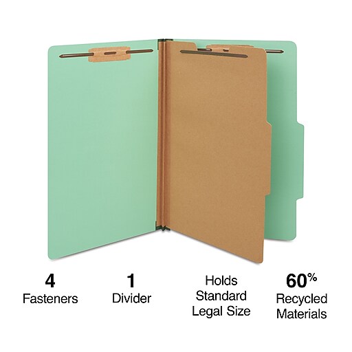 Staples Pressboard Classification Folder, 1Divider, 1.75" Expansion