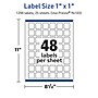 Avery TrueBlock Laser/Inkjet Multipurpose Square Labels, 1" x 1", White, 1200 Labels/Pack (94103)~#|#~A8FCE76A-230F-48F5-8B046E6EAE913A1C_sc7