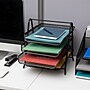 Mind Reader 4-Tier Stackable Paper Desk Tray Organizer, Metal, Black, 2/Pack (4TPAP2PK-BLK)~#|#~A8FD3DF0-851E-4FE3-8D0EAD3941871EFB_sc7