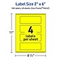 Avery Laser/Inkjet Rectangle Multipurpose Labels, 2" x 6", Neon Yellow, 160/Pack (94242)~#|#~A8FD6C54-5A0B-42C4-BECEDBBB6997AD16_sc7