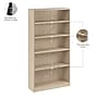 Bush Business Furniture Vista Tall 5 Shelf Bookcase, Natural Elm (VSB12479-Z)~#|#~A902AECD-4FC8-4025-834664010F413582_sc7