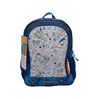 Crayola Color-Your-Own Oceanfront Backpack, Blue/Black (B23CL56806-ST)