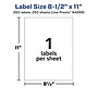 Avery Laser/Inkjet Multipurpose Labels, 11"  x 8.5", Matte White, 250/Box (94269)~#|#~A908A133-3C78-4427-AEEBAA3745D319EA_sc7