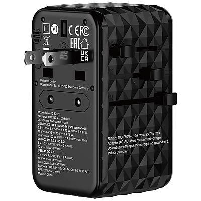 Verbatim UTA-10 GaN III Universal Travel Adapter 140W - Thumbnail 3