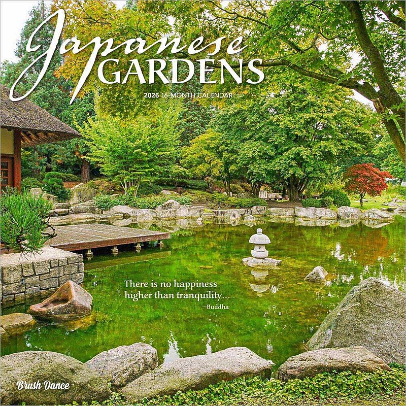 2026 Brush Dance Japanese Gardens 12" x 12" Monthly Wall Calendar (9798330706532) image 1