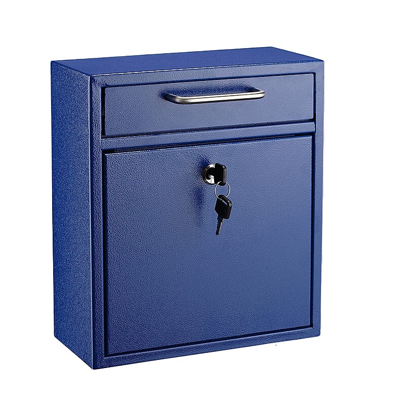 AdirOffice Steel Indoor/Outdoor Interoffice Mailbox, Medium, Blue (631-05-BLU-PKG) image 1