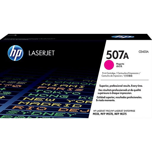 HP 507A Magenta Standard Yield Toner Cartridge, Prints Up to 6,000