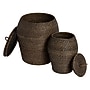 Storied Home Rattan Wicker Storage Baskets with Lids, Black, 2/Set (EC1731)~#|#~A91E59FD-28DC-4EE1-A9DA5054A2DBB505_sc7