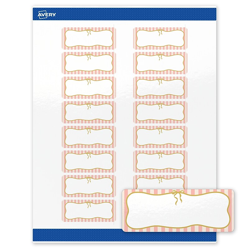 Avery Rectangle Laser/Inkjet Multipurpose Labels, 1" x 2-5/8", White, 160/Pack (19479371123) image 1