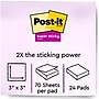 Post-it Recycled Super Sticky Notes, 3" x 3", Wanderlust Pastels Collection, 70 Sheet/Pad, 24 Pads/Pack (65424NHCP)~#|#~A92555C4-FFC0-4ACD-9F614341AE7148E2_sc7
