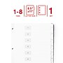 Staples Customizable Table of Contents Numeric Dividers, 8-Tabs, White (ST62987)~#|#~A927BE92-F1FC-4212-97DB840E8195028C_sc7